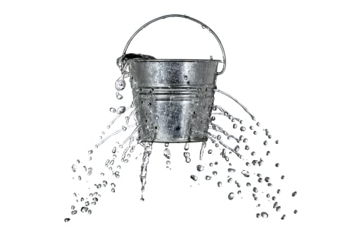 bucket with holes